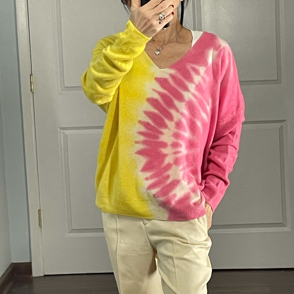 Crush Cashmere 100% Cashmere Malibu Tie Dye Sweater size S